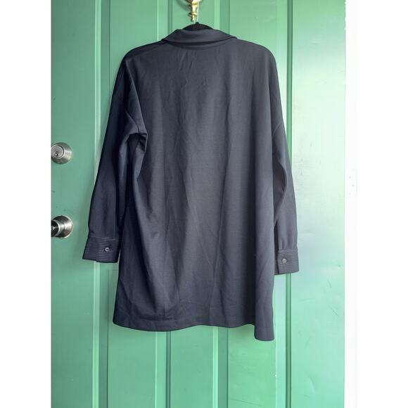 Soft Surroundings large navy oversize Johnny collar tunic - Picture 7 of 8
